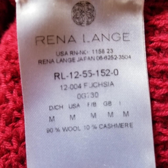 Rena Lange wool & cashmere red knit turtleneck sweater sz Medium - Picture 5 of 6
